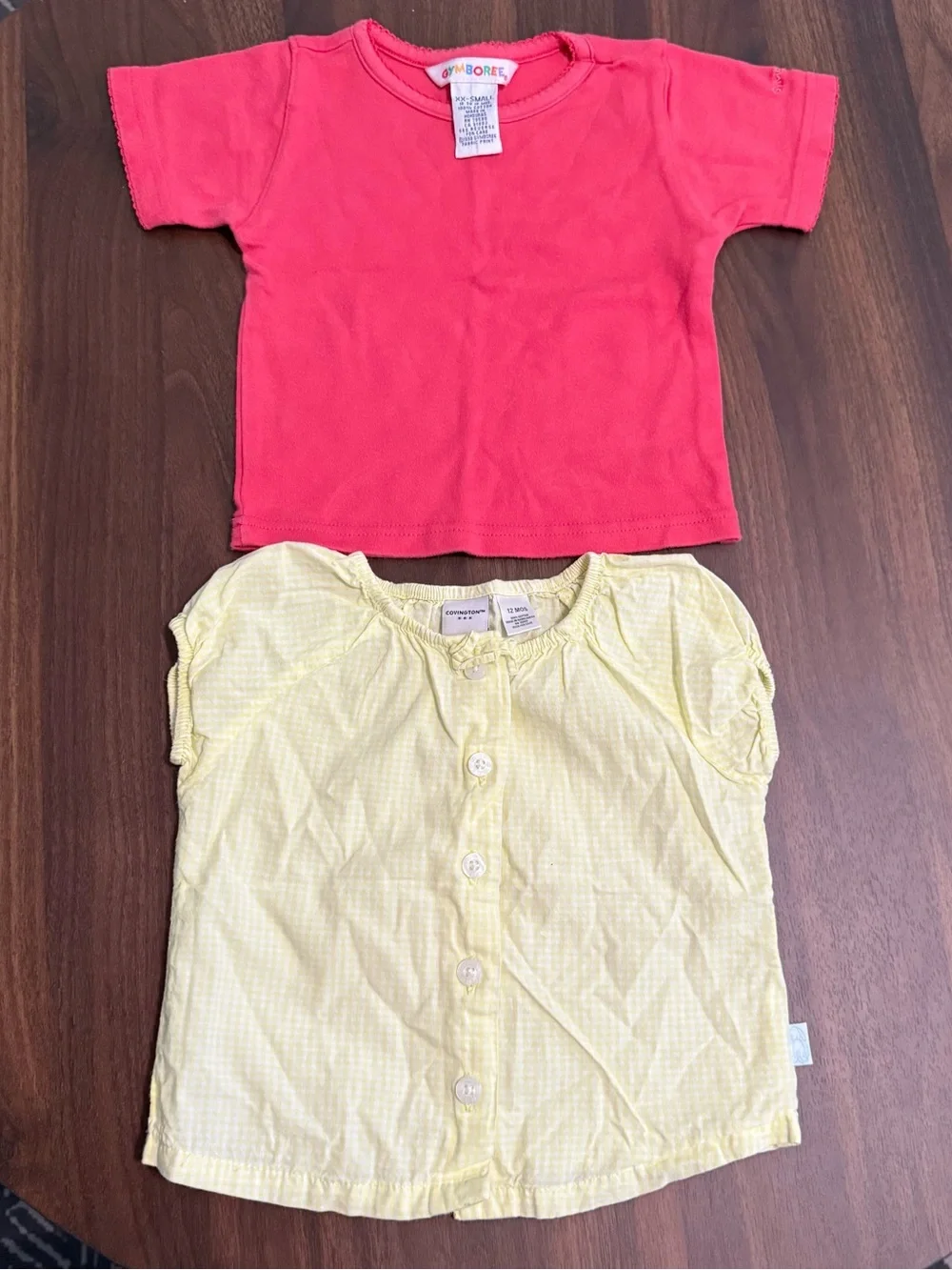Baby girl vintage Gymboree rainbow tag 1998 and Covington shirt set
